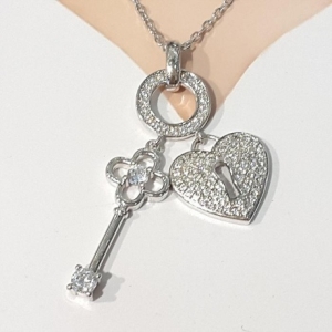 블루케이  실버925 큐빅다이아컷목걸이241205-13하트