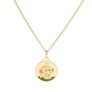 비앤비골드  18K 미아방지 유아 어린이 원숭이띠 컬러 코인 목걸이