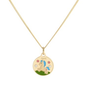 비앤비골드  18k 미아방지 말띠 아기 주니어 목걸이