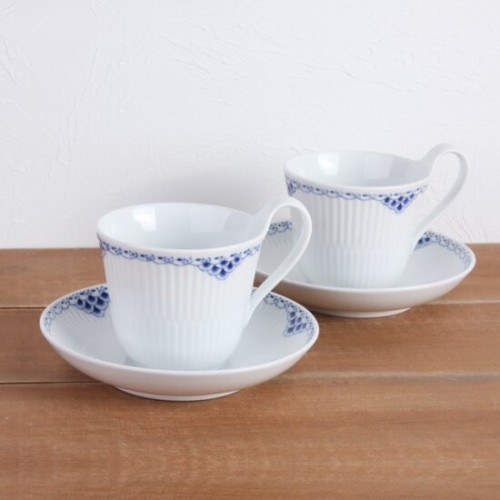 로얄 코펜하겐 프린세스 하이핸들 티잔소서 2조