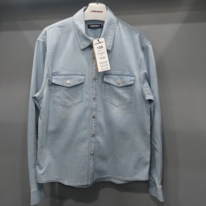 잠뱅이 남성 시즌리스 기본 바이오스톤 탈색워싱 데님셔츠/AO5DDH901