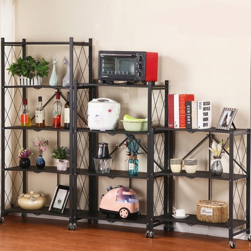 원터치  이동식 접이식 폴딩 선반 접이식선반 이동식선반 폴딩선반 선반 수납선반 화이트 5단