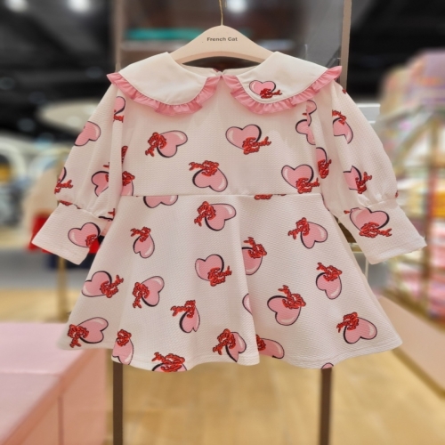 프렌치캣 현대3 Q41DAO050 화이트 하트나염 원피스 없음 화이트/110