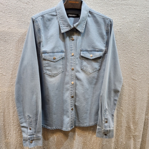 잠뱅이 여성 시즈리스 기본 바이오스톤 탈색워싱 데님셔츠/AO5DDH951