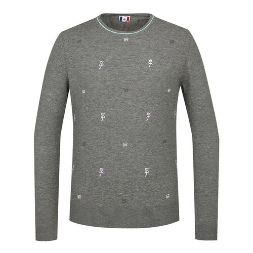 까스텔바작  남성 로고 패턴 프린트 라운드 니트 (BGBSSW004MY)