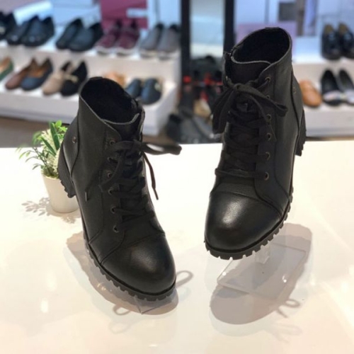 미슈 엘초이 천연가죽 워커 6홀 5cm 사각굽 워커힐 JS903CK105