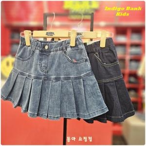인디고뱅크키즈 봄 가을 데일리하게 입기 좋아 계속 손이 가는 속치마 포함 데님 플리츠 스커트 IKWH24151