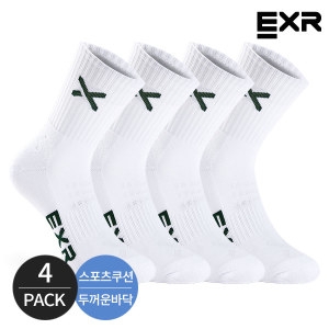 EXR 여성 스포츠 쿠션 베이직 스탠다드 장목양말 4P_WHGR