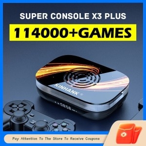 슈퍼 콘솔 X3 플러스 레트로 레트로 게임 콘솔 게임 셋톱 박스 홈 박스 아케이드 마메 3 시스템용 114000
