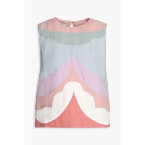 발렌티노 여성 Color-block linen top 상의 IB0AE0 M01SKM10