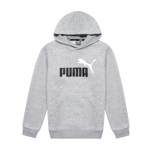 푸마 키즈 에센셜플러스 투컬러 빅로고 주니어 아동 기모 후드티 후디 그레이 586987-04