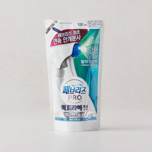 페브리즈 프로 퀵 드라이 젯 화이트머스크 리필형 320ml