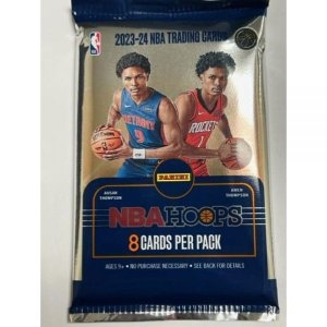 빅터 2023-24 Panini NBA Hoops Basketball Factory 트레이딩 카드 밀봉 팩 팩당 8장 Wemba..
