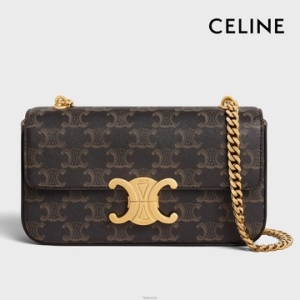 셀린느 블랑앤꼴레뜨 트리오페 캔버스 체인 숄더백 TAN 115202DQW.04LU