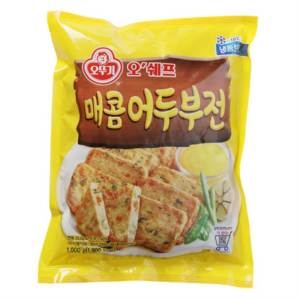 오뚜기 오쉐프 매콤어두부전 1kg/ -냉동식품 두부전 전 어묵
