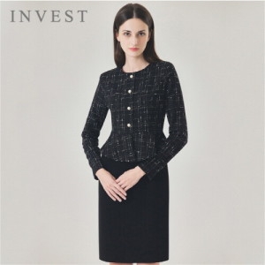 인베스트 진주트위드배색원피스_INI3W1OP3190