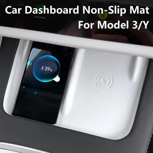 테슬라  모델 3 Y 실리콘 무선 충전 패드 미끄럼 방지 매트 방진 충전기 보호 커버 자동차 액세서리