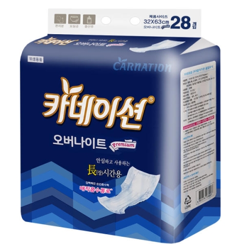카네이션 오버나이트 장시간용 패드형 28개