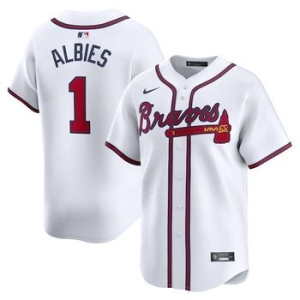 나이키 1016606 MLB Ozzie Albies 애틀랜타 브레이브스 홈 Limited 플레이어 저지 화이트