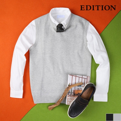 에디션 워셔블 코튼 니트 베스트_NEC1ES1601