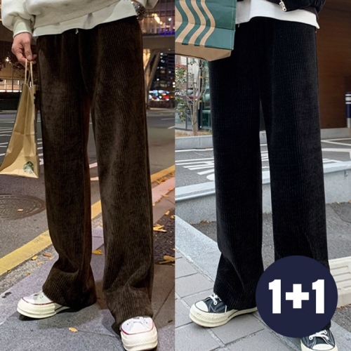 텐제로  2종세트 남녀공용 캐주얼 코듀로이 와이드팬츠 바지 B23P301s2 1047984437