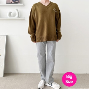 리빌모아 남자 빅사이즈 브이넥니트 스웨터 니트DJ-KN-SOTT1027-베이지