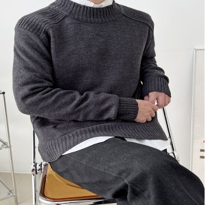 리빌모아 남자 반폴라니트 어깨넓어보이는긴팔니트DJ-KN-SOTT1020-네이비