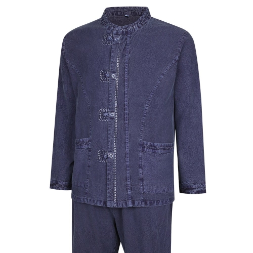 파파브로 남성 워싱가공 천연염색 생활한복 상하의 세트 SS-HBA-M5-카키