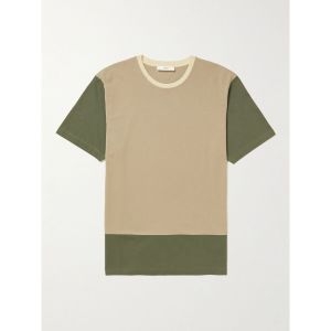 MR P. 남성 Colour-Block Cotton-Jersey T-Shirt 티셔츠 MPJ231015GREEN COLOUR BL
