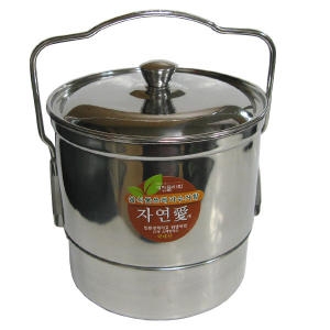 남양키친플라워  스텐 짤순이 4.5L 음식물 쓰레기통 대형 수거함 업소용 식당