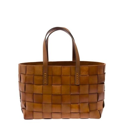 드래곤디퓨전 우븐 가죽 토트백_8151 (TAN)