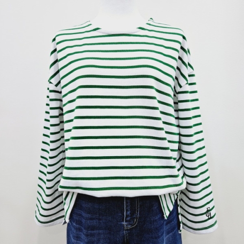 포커스 루즈핏자수단가라티셔츠 FS4A7TS4011GN