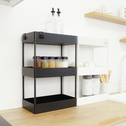 가쯔  고정식 주방선반 틈새 수납장 3단