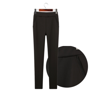 허밍퍼플 여성용 1789-세컨 쿠션 팬츠 빅사이즈 착용감 슬림 날씬한 블랙 검정 바지 여성의류