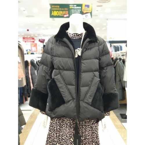 트리아나 소고 세이브존01 무스탕 배색 구스 패딩코트 tg4fa20-2