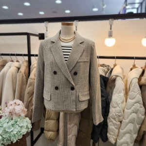 멜로디가든 김천구미 M4S2J114 다분치체크더블재킷