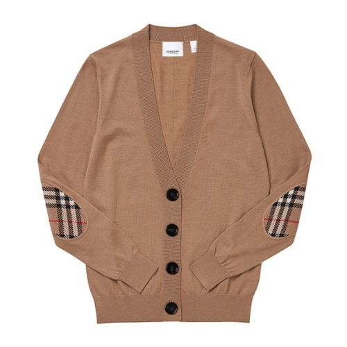버버리 여성 도녹 체크 패치 메리노 울 여성 가디건 8074885