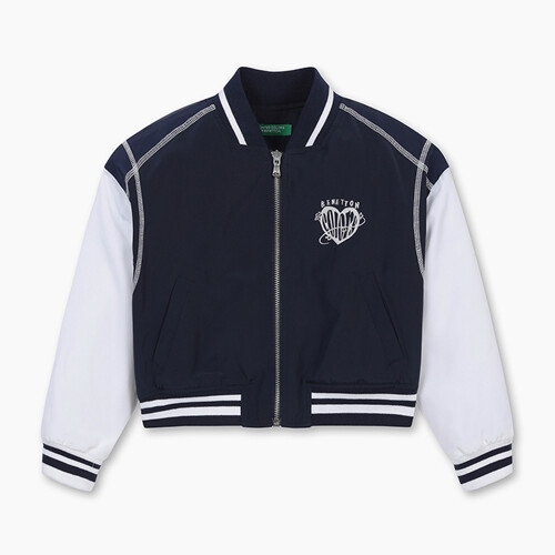 베네통 키즈 주니어 크롭 야구점퍼_QAJP03411NY