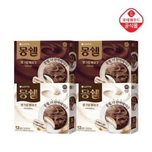 롯데제과  몽쉘 오리지널 생크림케이크 408g + 몽쉘 카카오 생크림케이크 408g