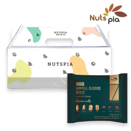 더원비앤에프  넛츠피아 세븐믹스 프리미엄 퀸넛츠 선물세트 20g 25개입