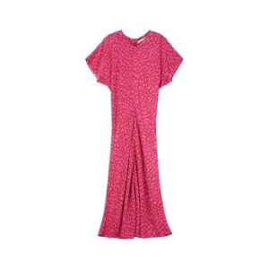 핑크 패턴 롱기장 반팔원피스 VIDR4E107P2