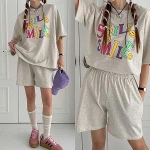 네온  스마일 반바지 트레이닝세트 루즈핏 TRS-1849 S12454044