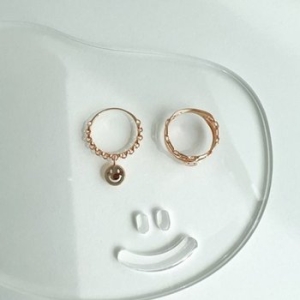 하츠 스마일 딸랑이 키치 반지14k로즈골드8호 WCA99E4