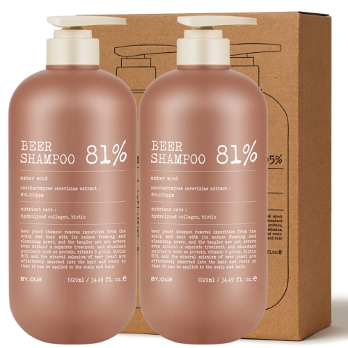 바이아우어 81만PPM 맥주효모 탈모 샴푸 1020ml