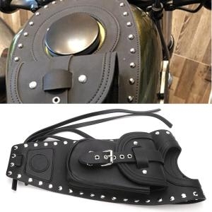바이크  탱크 백, 연료 탱크 백 가스 탱크 패드 커버 블랙 인조 가죽 XLX1000 XL1200X XLH883에