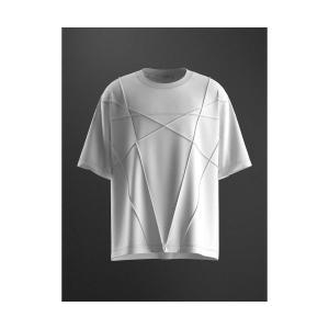 에잇세컨즈 PROJECT888 코튼 절개 반소매 티셔츠 화이트 454242CQ11