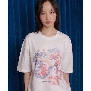 엠블러 rising dragon 오버핏 반팔 티셔츠 AS1107 블랙