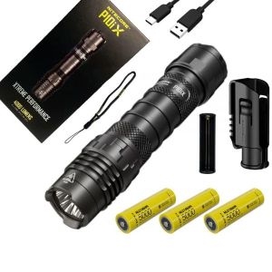 코아  Nite 콤보 P10ix Type-C 충전식 초소형 손전등 4000 루멘 추가 NL2150HPi 배터리 2개 및 Eco-S..