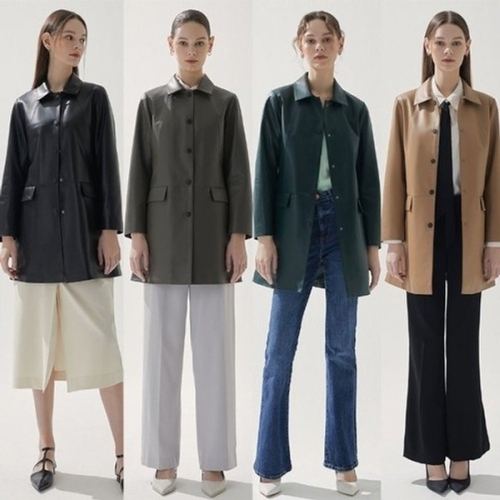 헤스티지 여성 양가죽 노에버튼 코트