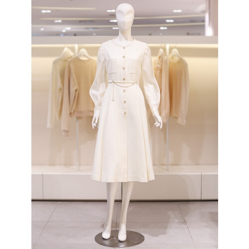 JJ지고트 여성 트위드 배색 슬리브 원피스 GP2A0OP251